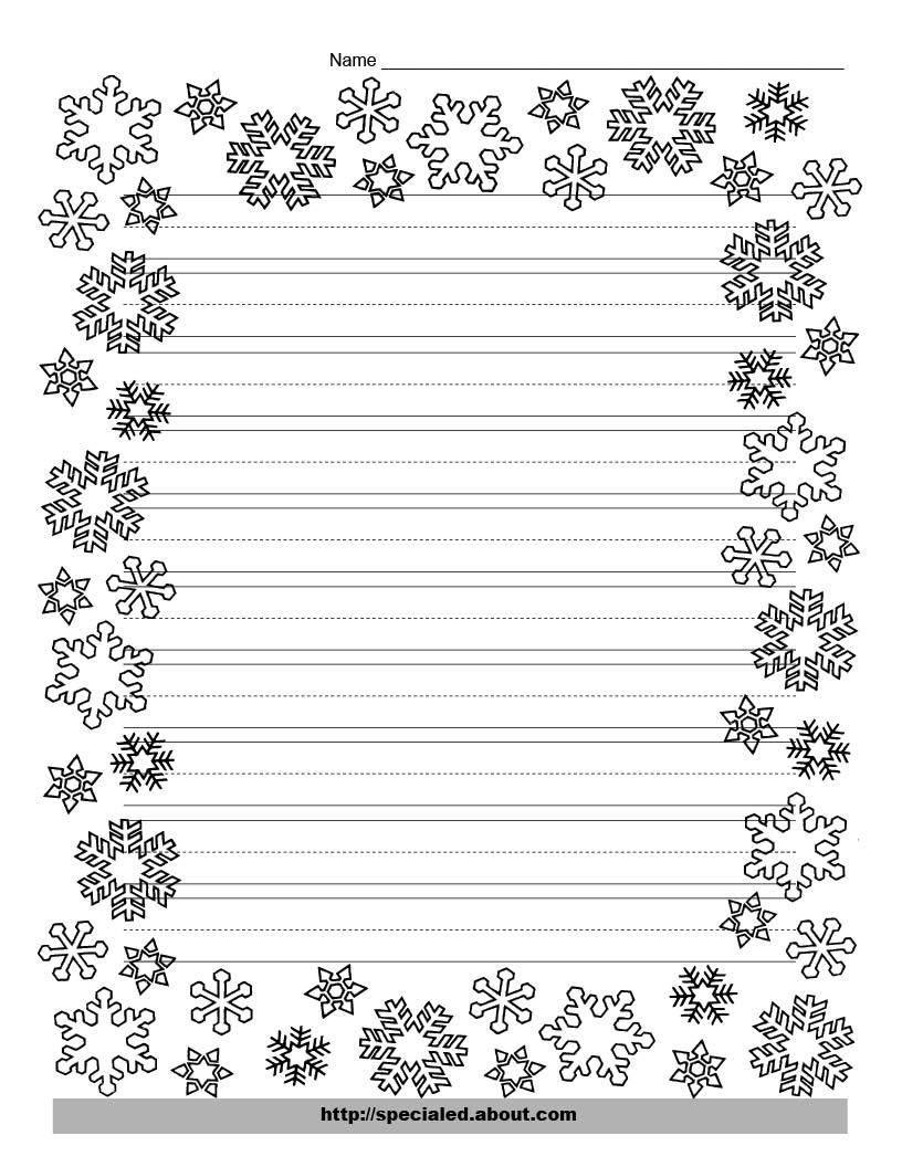 Printable Lined Winter Writing Paper
