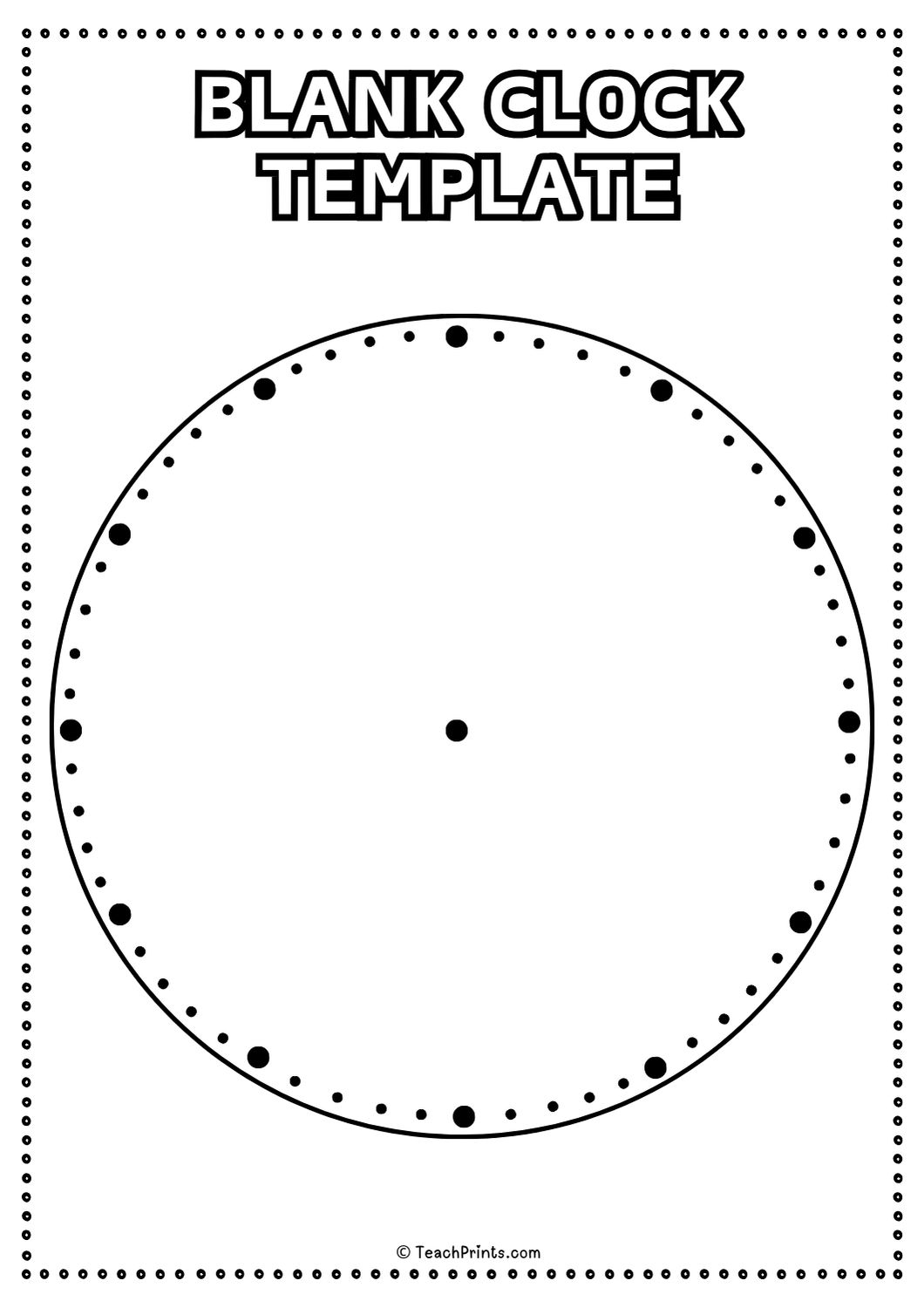 Free Clock Face Template Printable