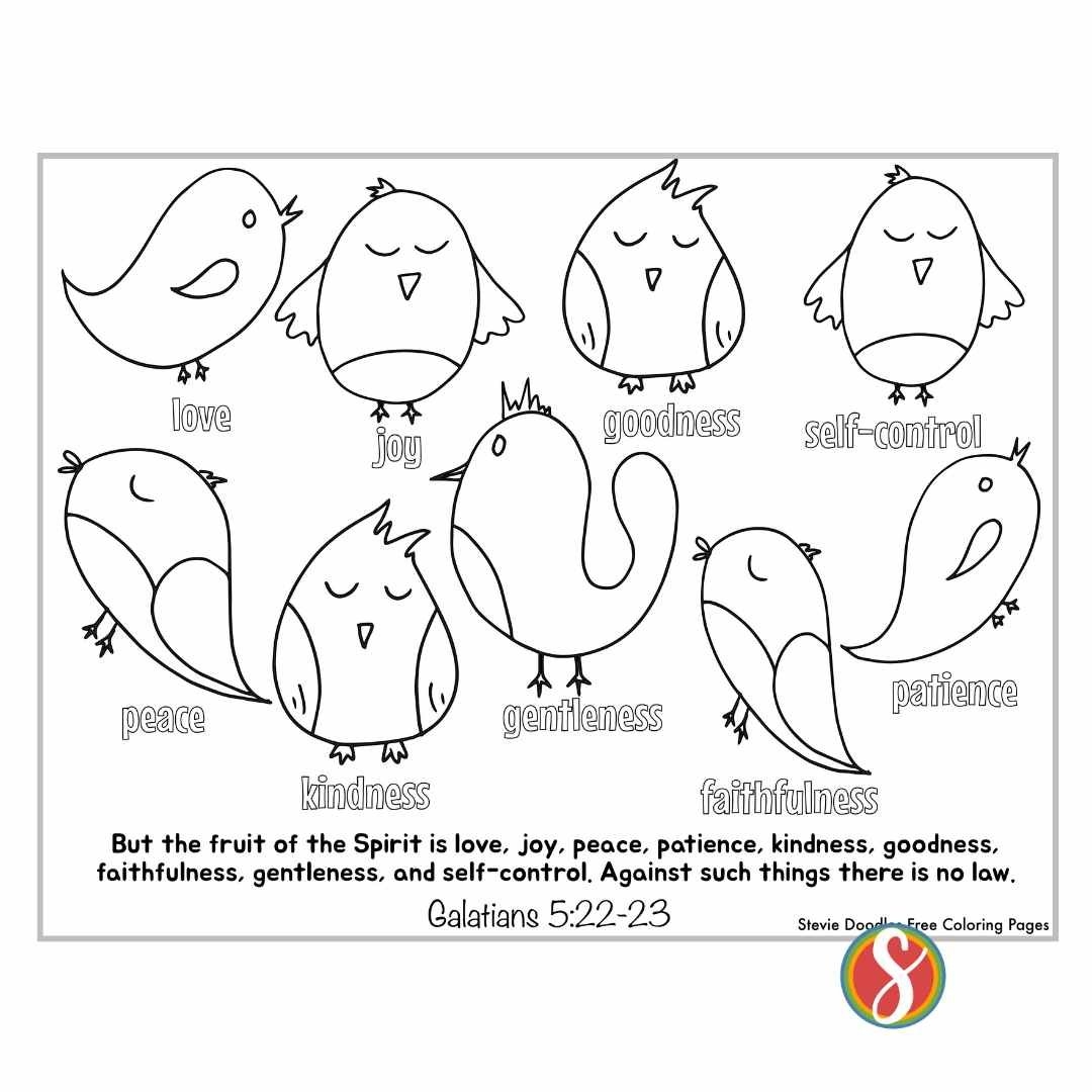 Fruit Of The Spirits Coloring Pages Free Printable