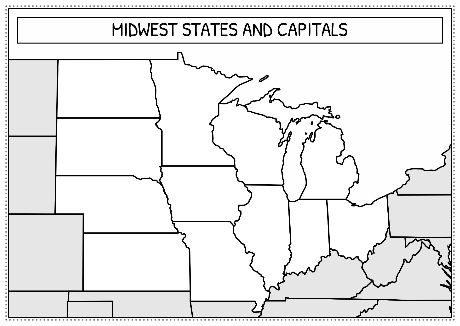 Printable Map Of Midwest United States