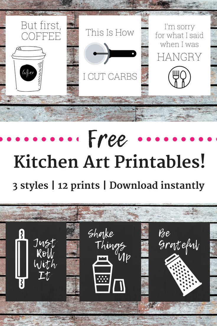 Free Black And White Kitchen Printables