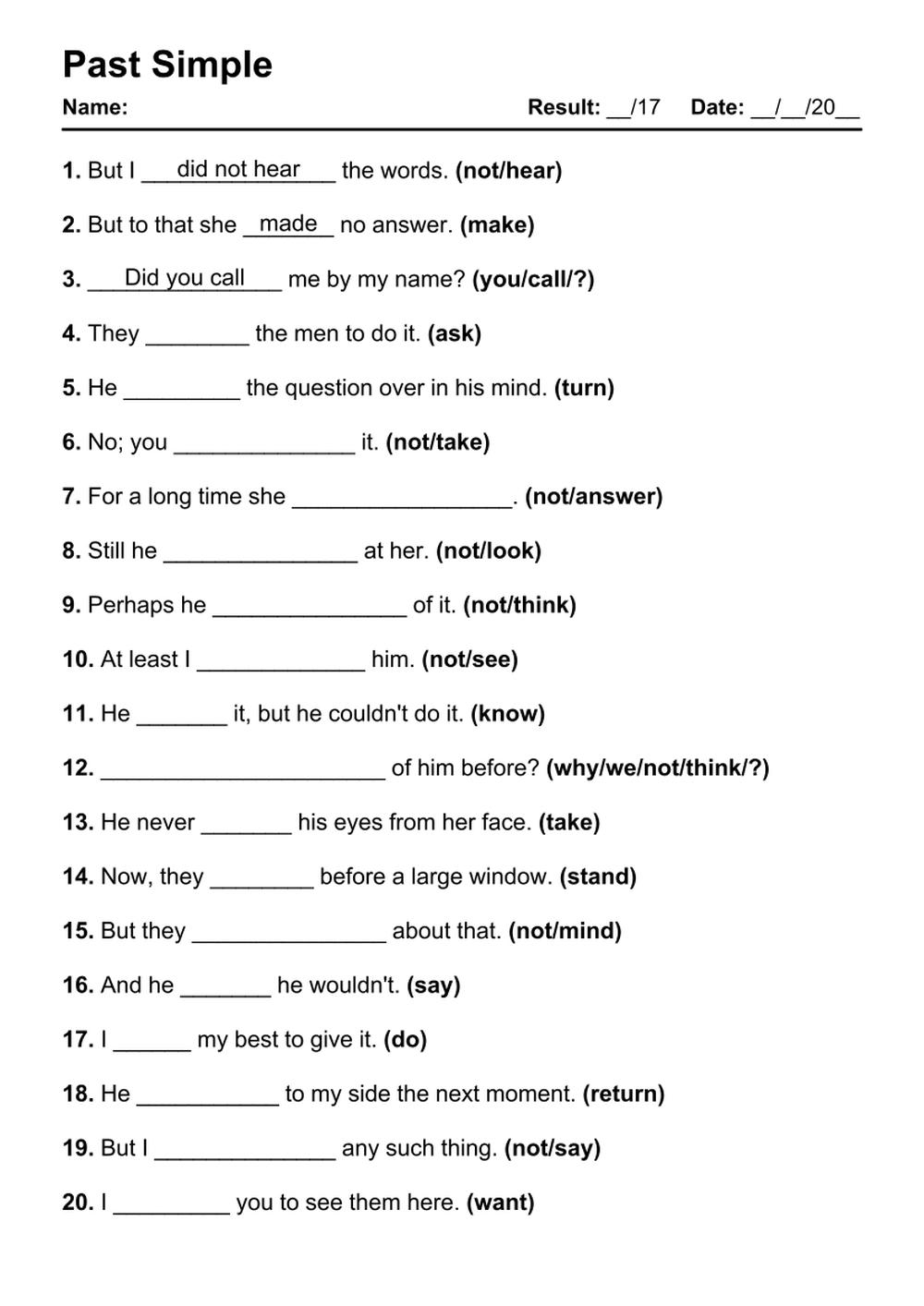 15 074 English Grammar PDF Worksheets With Answers Grammarism