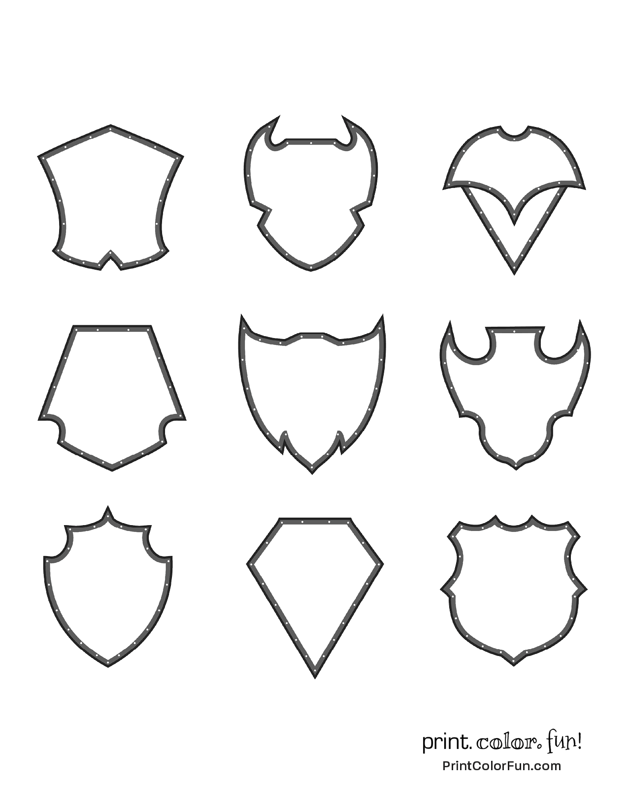 Coat Of Arms Outline Printable