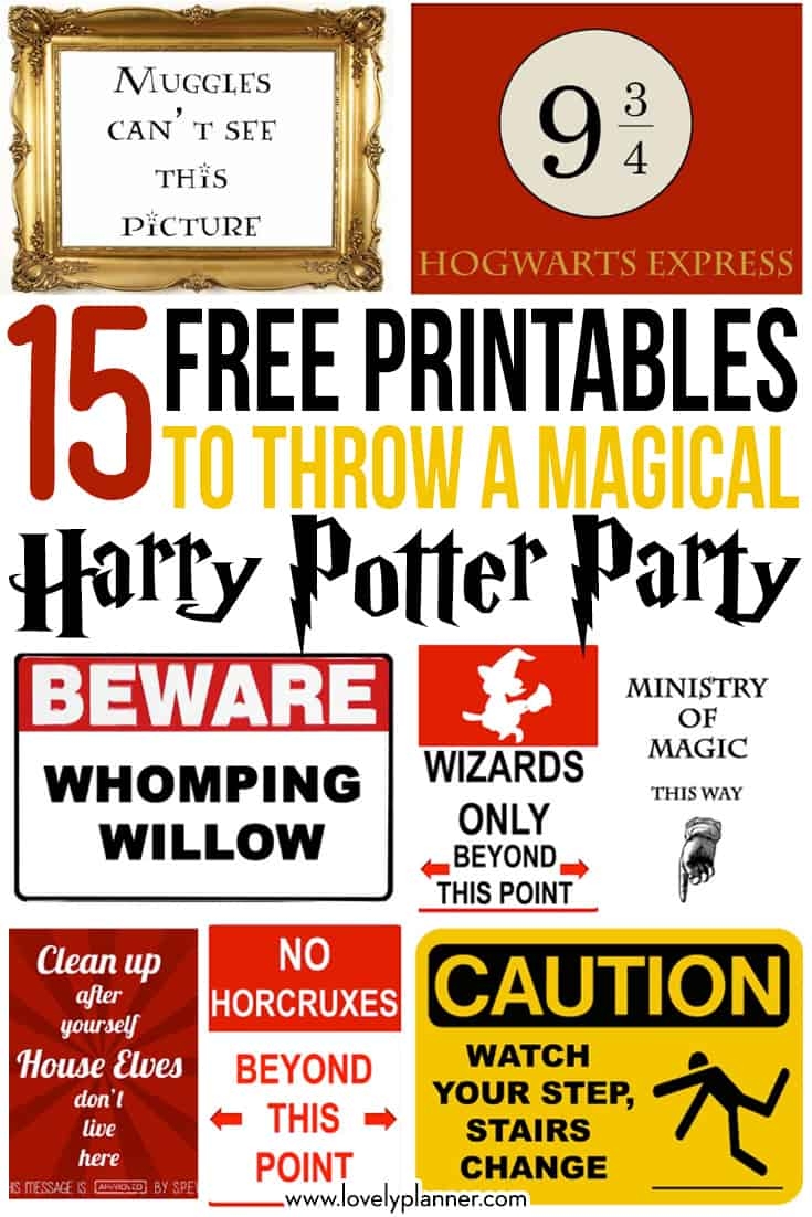15 Free Harry Potter Party Printables Part 5 Lovely Planner
