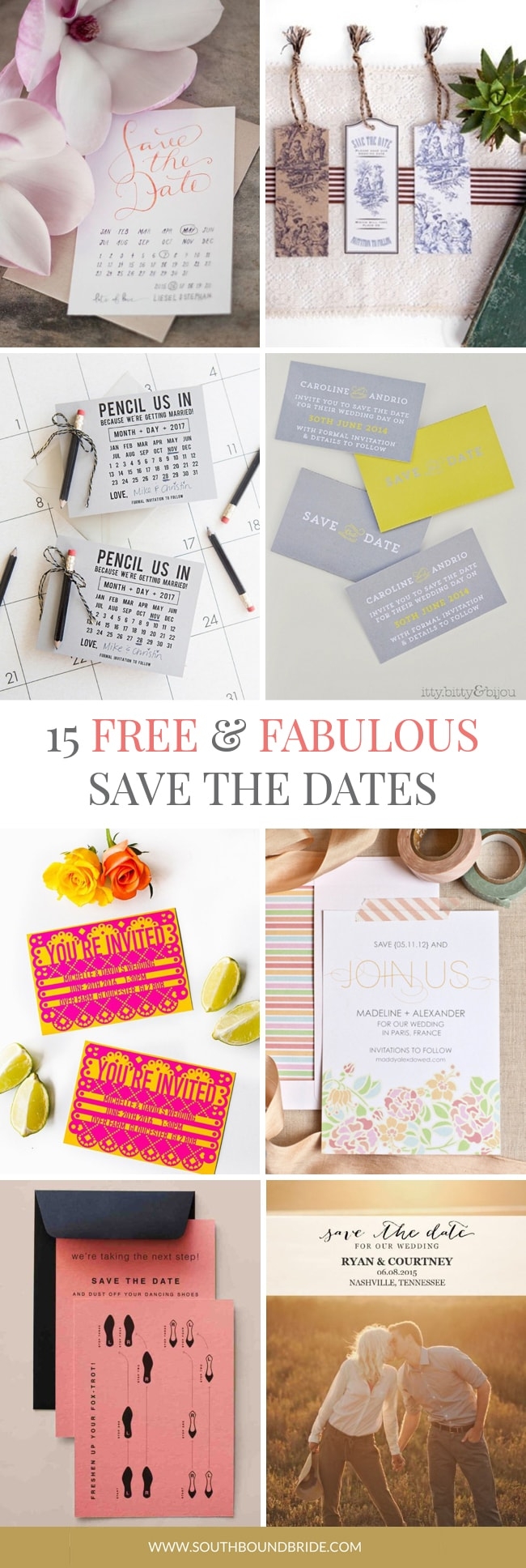 15 Free Printable Save The Dates SouthBound Bride
