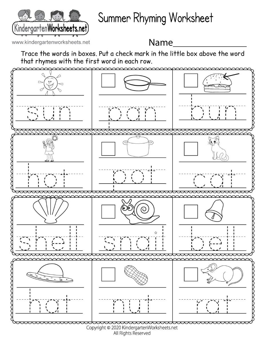 Kindergarten English Worksheets Free Printables