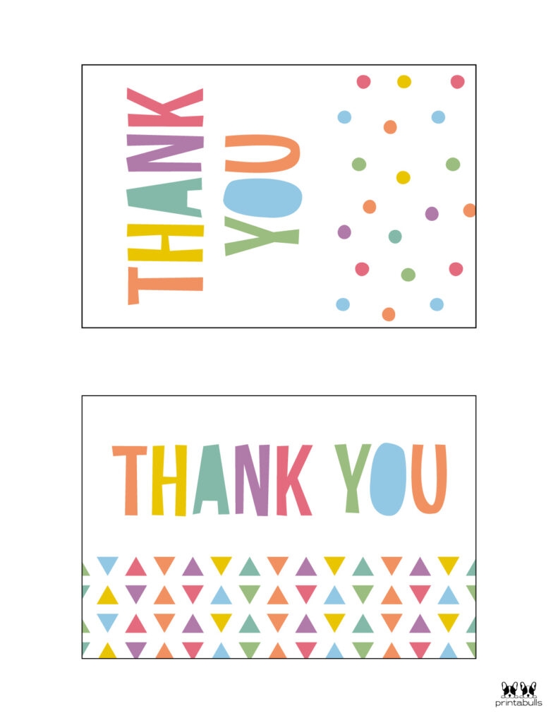 150 Printable Thank You Cards FREE Printabulls