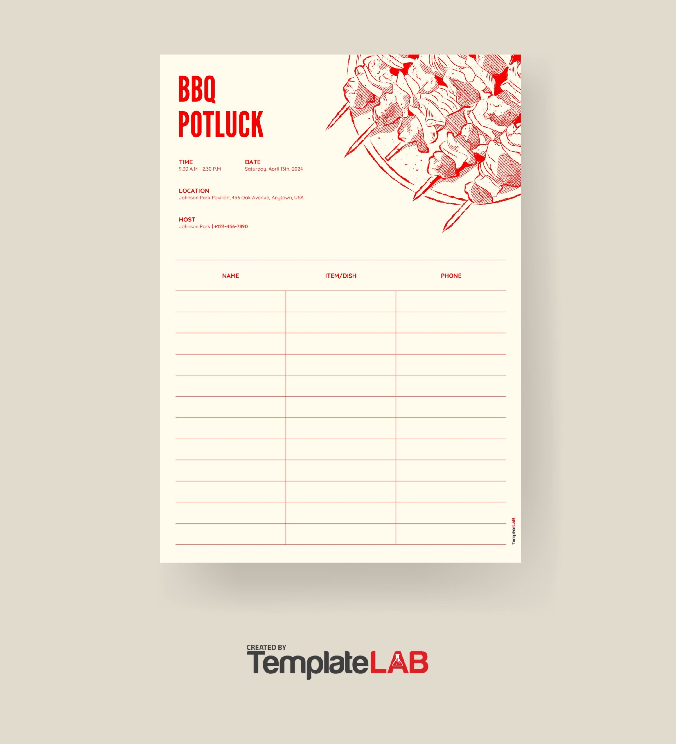18 Best Potluck Sign up Sheets For Any Occasion TemplateLab