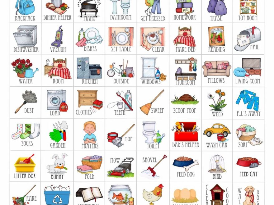 20 Free Printable Chore Clip Art Download PDF Templates American Templates