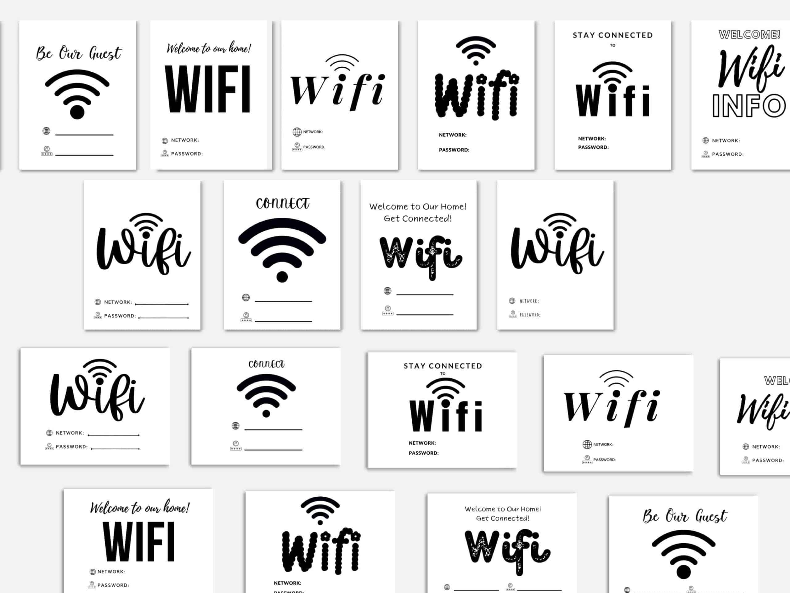 20 FREE Printable Wifi Password Sign Templates For Guests Love Our Real Life