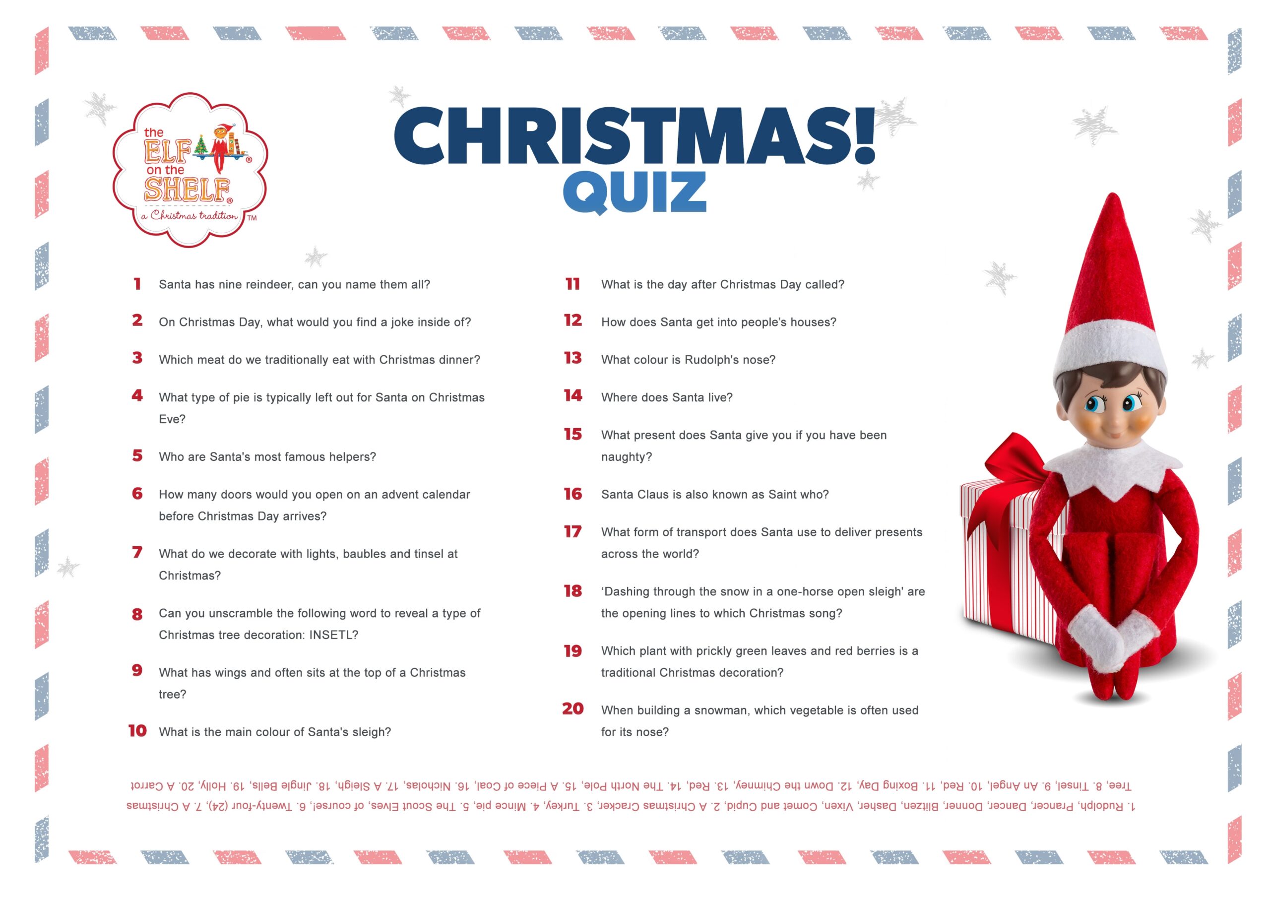 20 Great Christmas Quiz Questions For Kids Elf On The Shelf UK