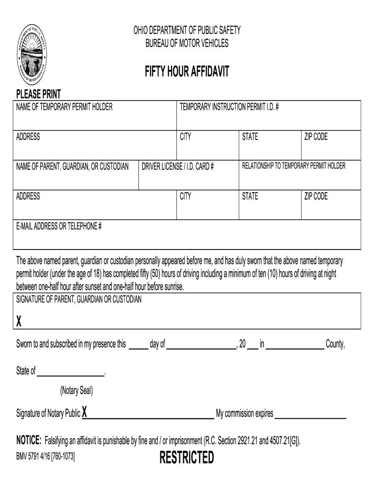 2016 2025 Form OH BMV 5791 Fill Online Printable Fillable Blank PdfFiller