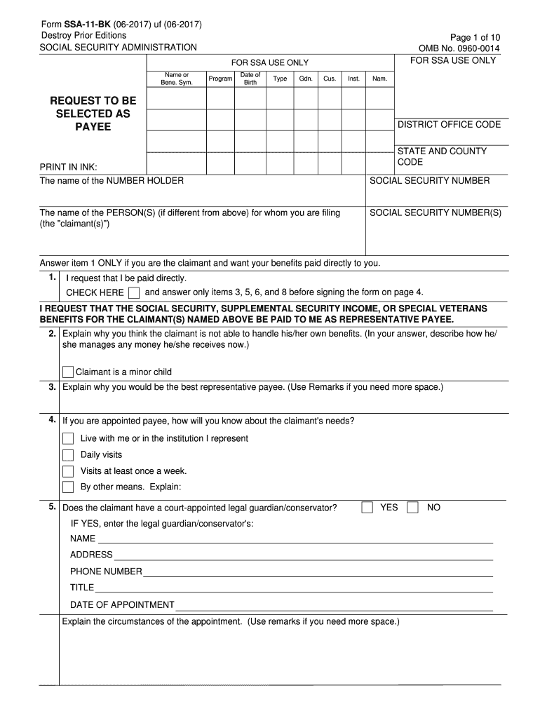 2017 2025 Form SSA 11 BK Fill Online Printable Fillable Blank PdfFiller