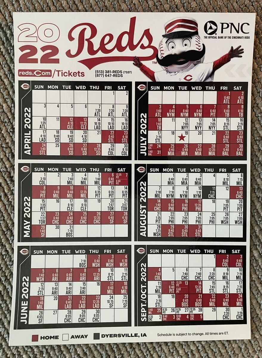 Printable Cincinnati Reds Tv Schedule