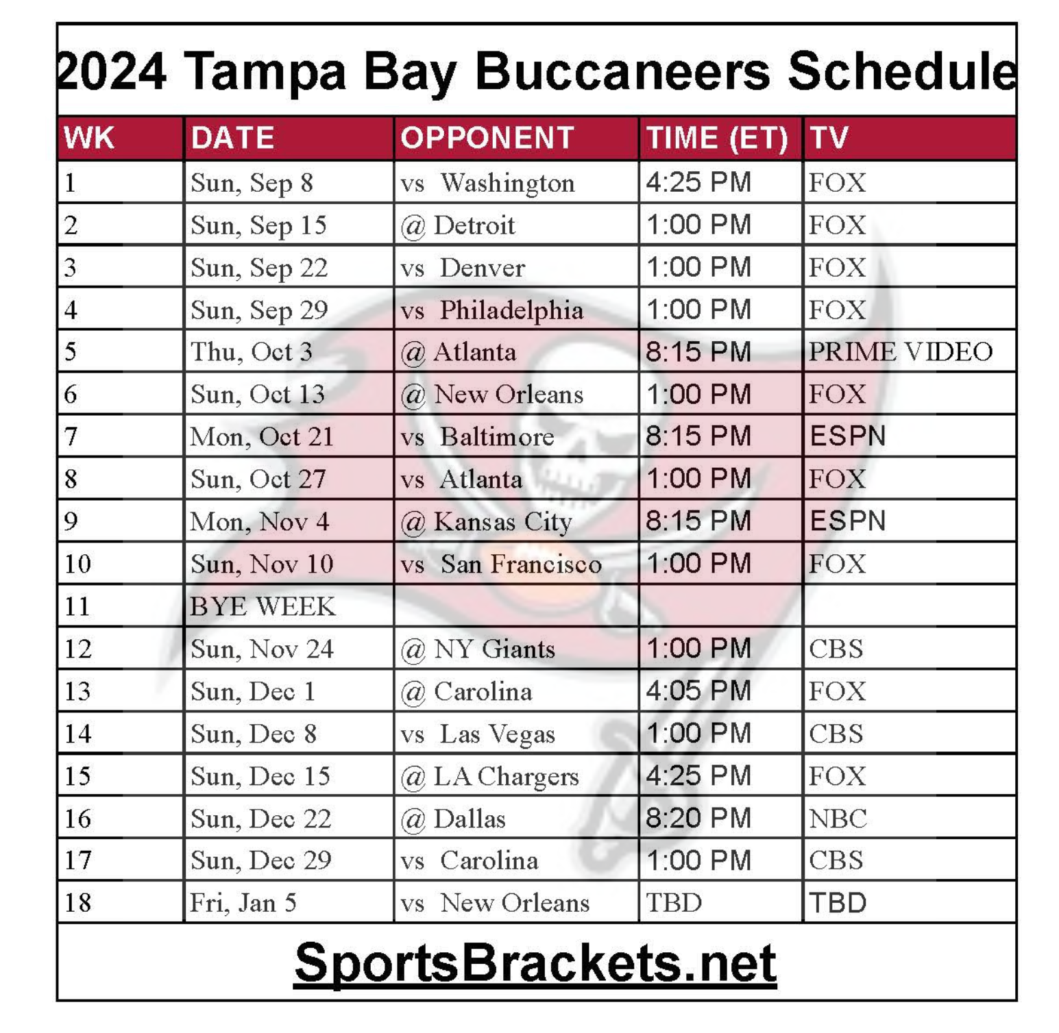 2024 25 Tampa Bay Lightning Schedule Printable PDF Format Sports Brackets