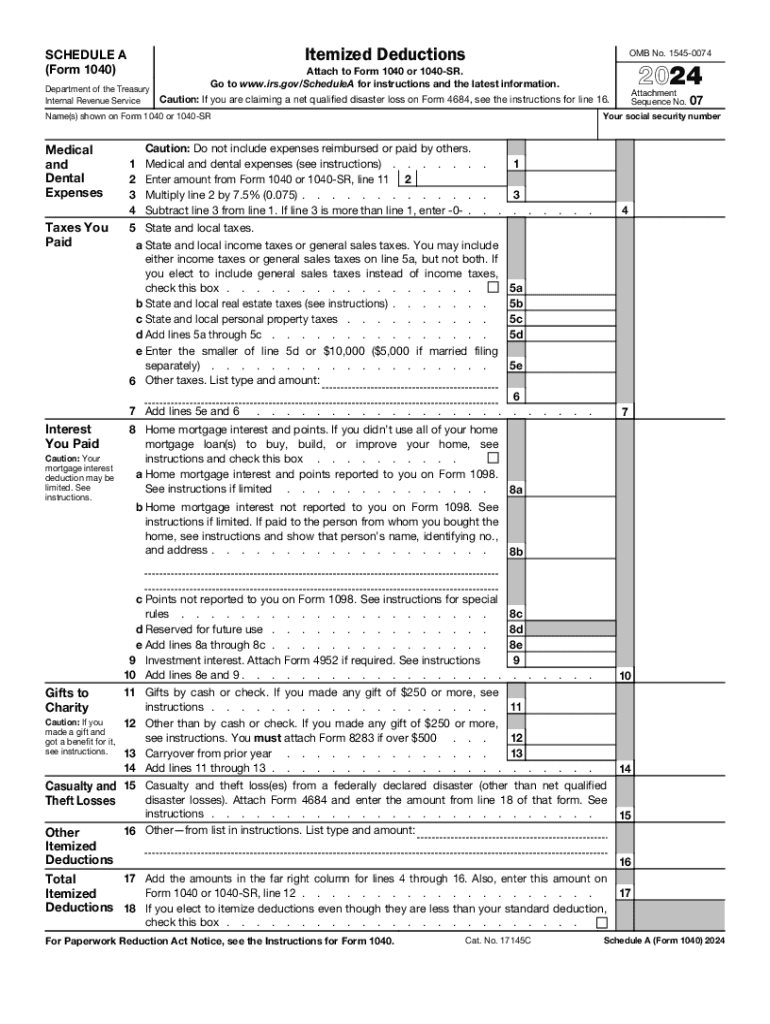 Printable 1040A Tax Form 2025