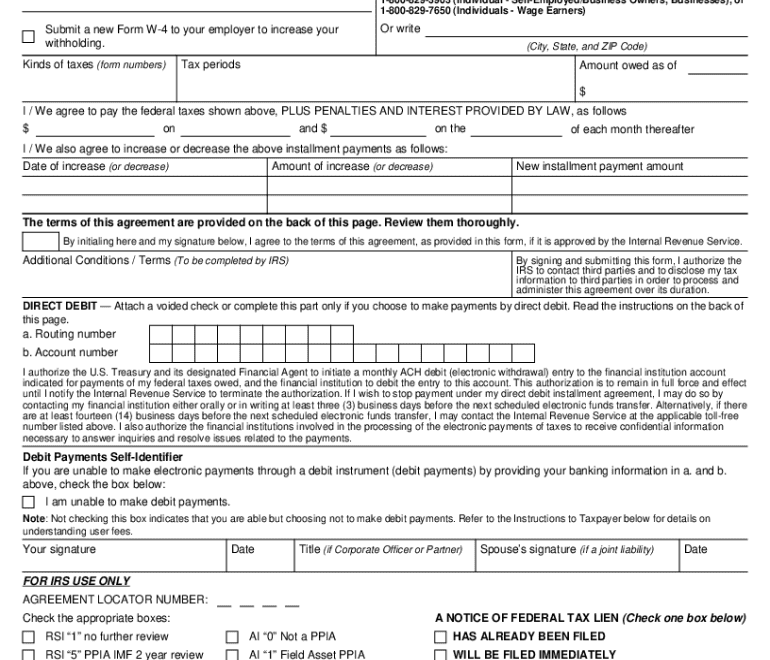 2024 Form IRS 433 D Fill Online Printable Fillable Blank PdfFiller