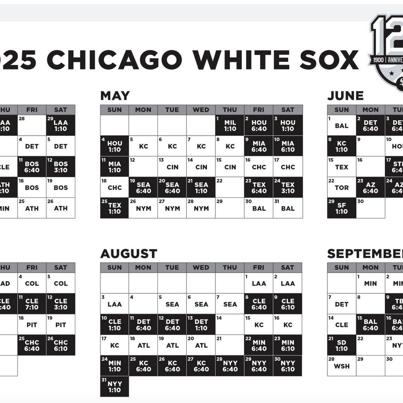 2025 Chicago White Sox Schedule Released South Side Sox