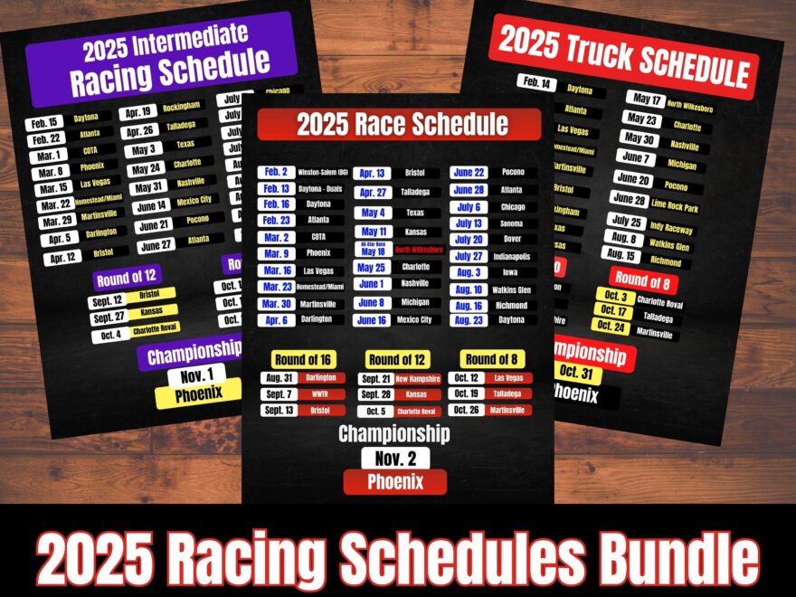 2025 Nascar Race Schedule Stock Car Racing 2025 Schedule Race Fan PDF Printable Schedule Nascar Fan Etsy