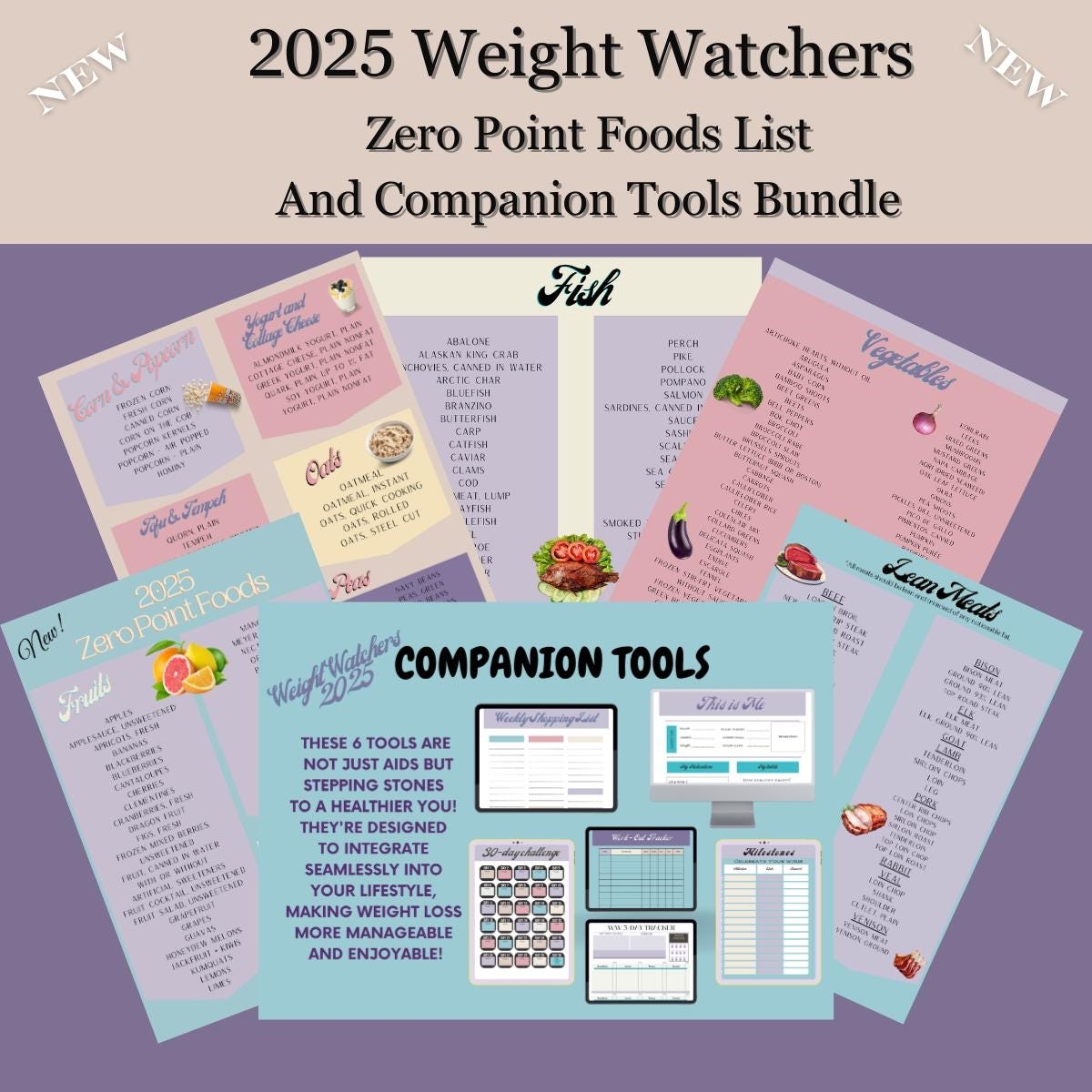 2025 Weight Watchers Zero Point Food Liste Und Begleiter Werkzeuge Bundle Digitaler Download Druckbar Etsy de
