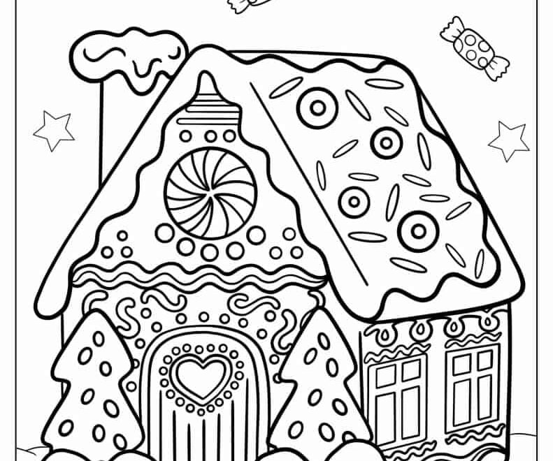 26 Gingerbread House Coloring Pages Free PDF Printables