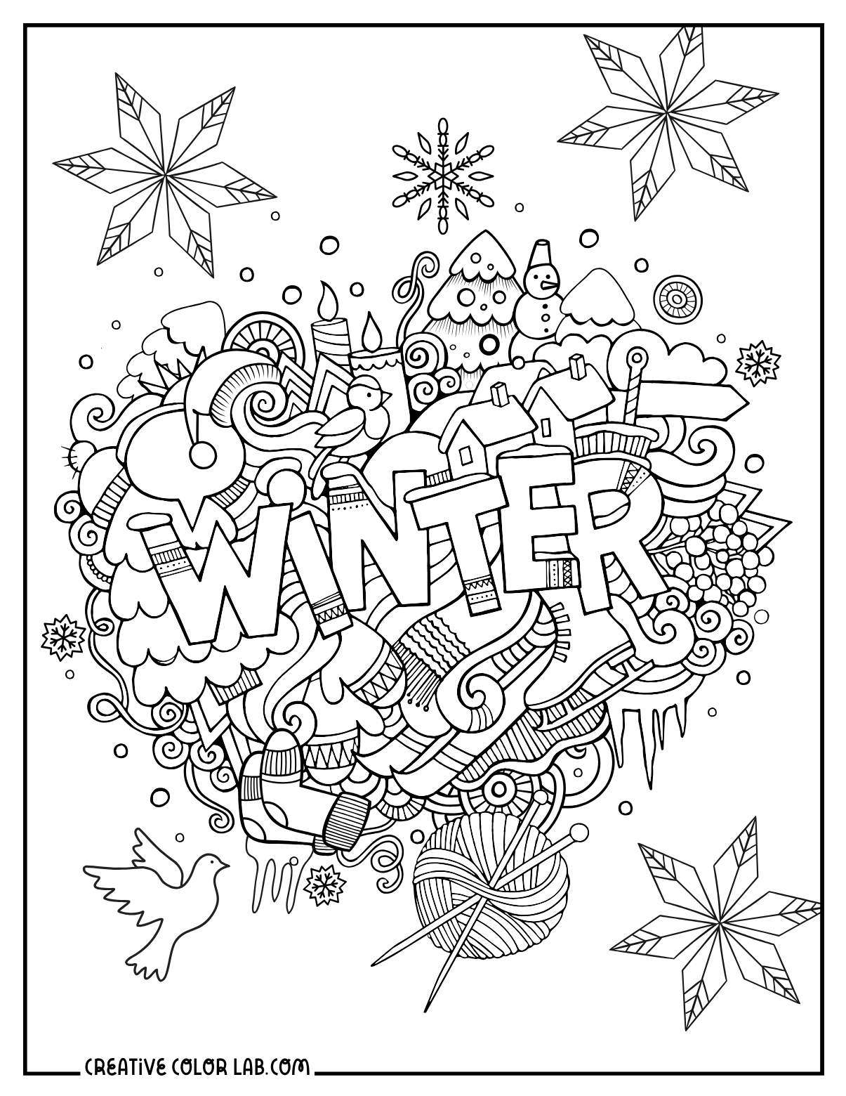 Free Printable Winter Coloring Pages For Adults