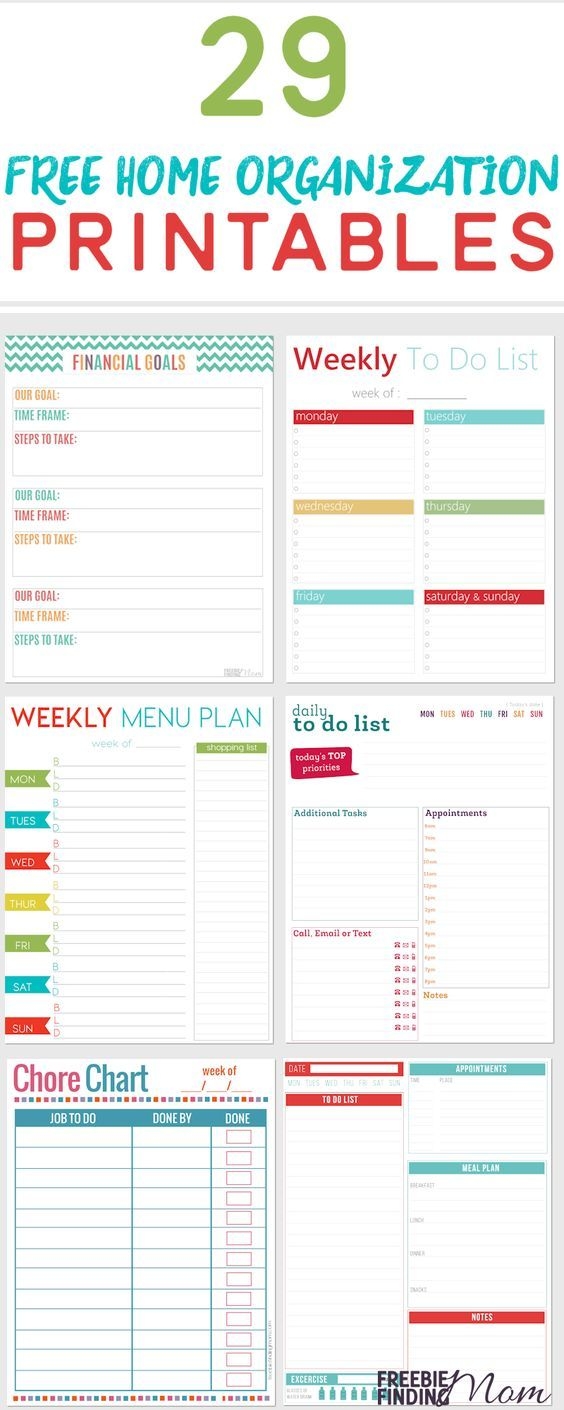 29 FREE Home Organization Printables
