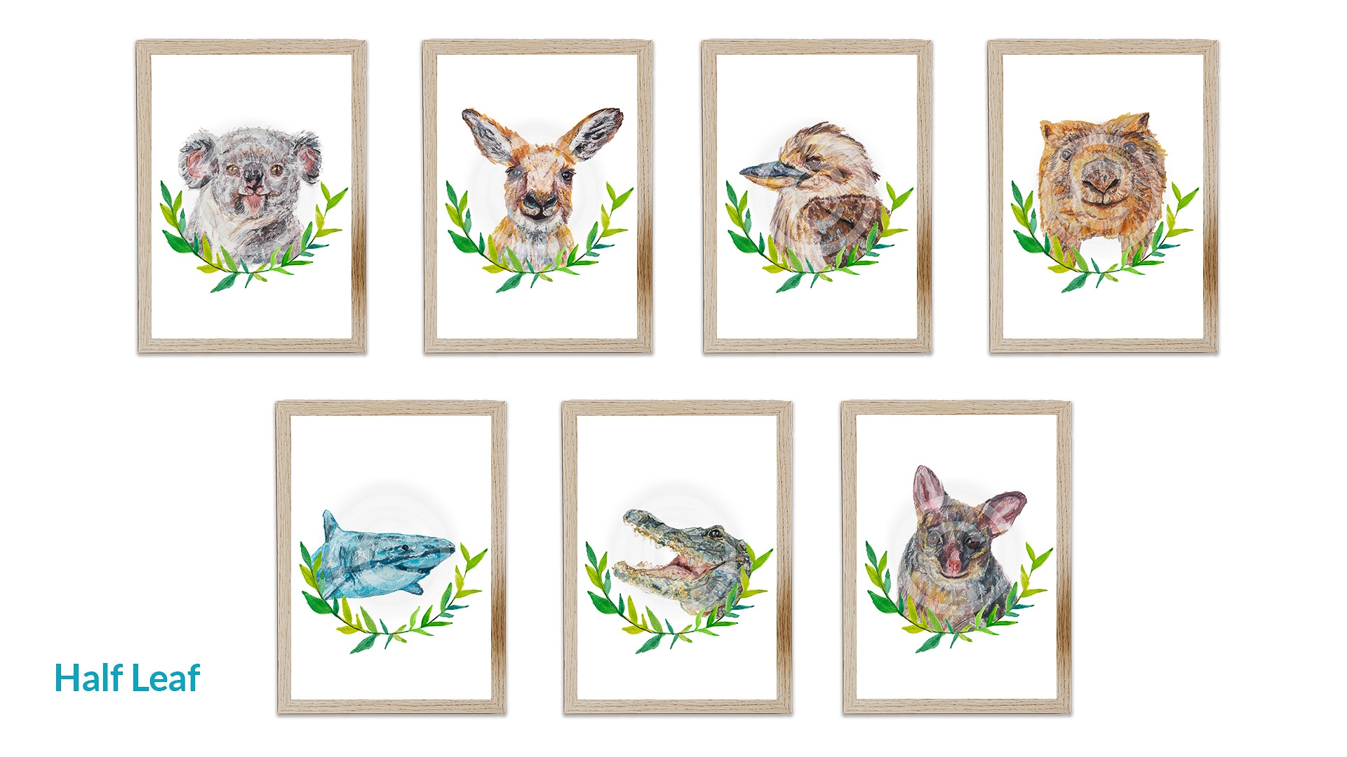 3 Set Australian Animals Watercolour Painting Printable Download