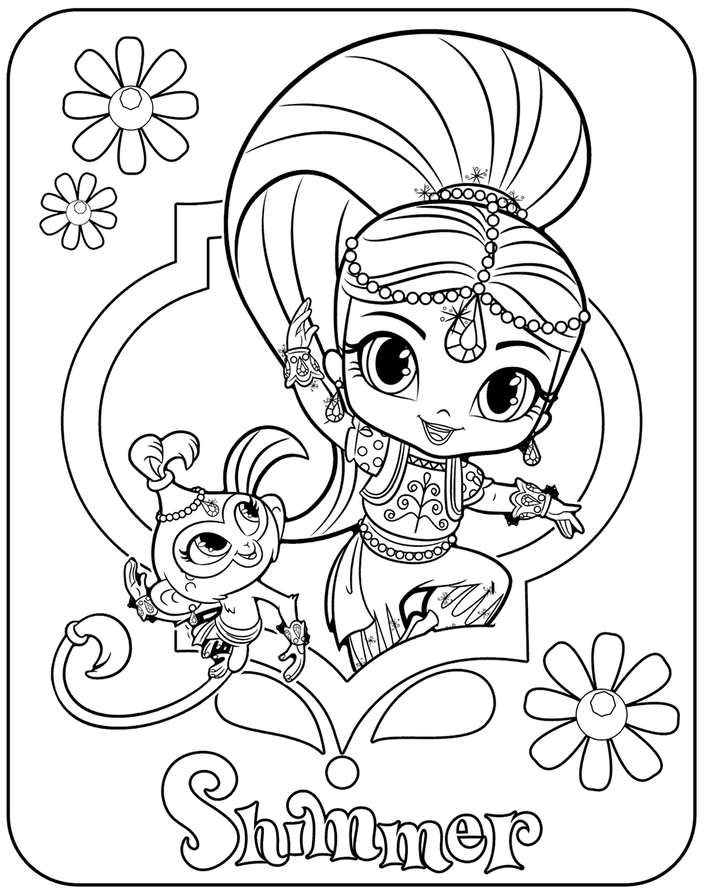 Printable Coloring Pages Shimmer And Shine
