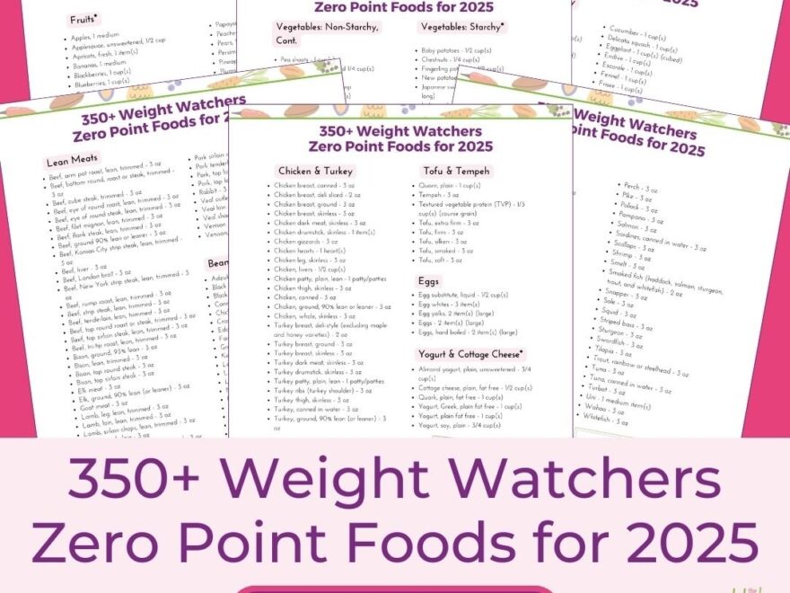 350 WW Zero Point Food List Printable The Holy Mess
