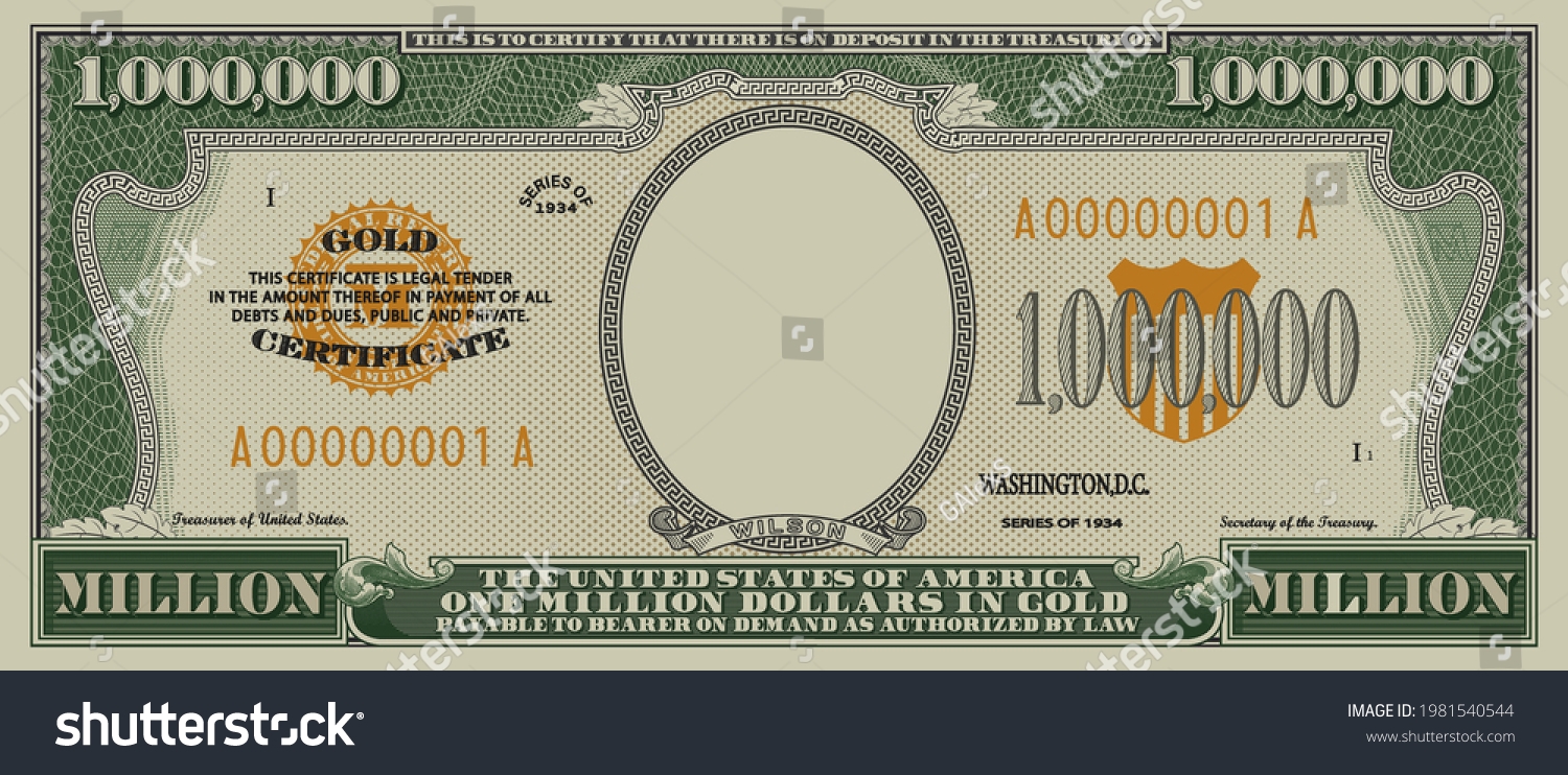 37 1000000 Dollar Bill Stock Vectors And Vector Art Shutterstock