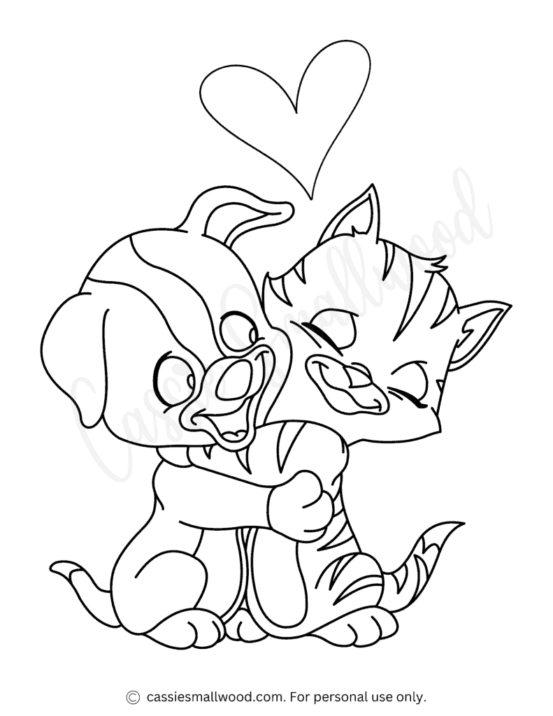 Free Printable Coloring Pages Of Kittens And Puppies