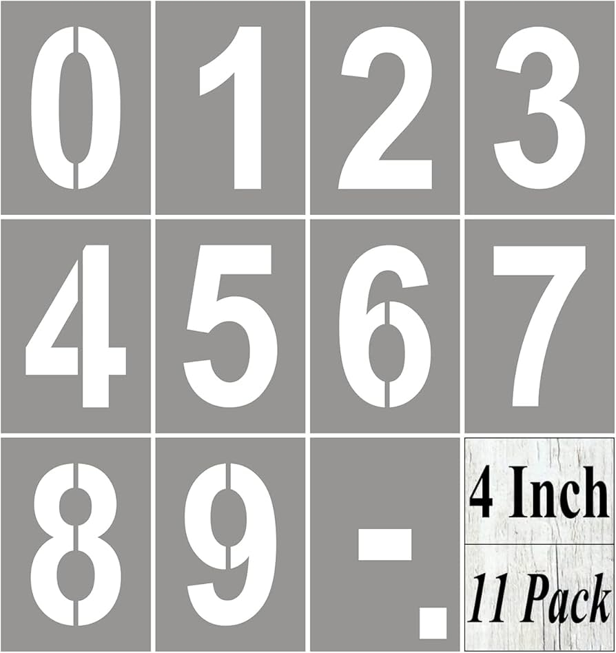 4 Inch Number Stencils For Painting 11 Pieces Number Stencils For Tank Address Cakes Mailboxes And Crafts Reusable House Number Stencils For Wood Signs Cement Wall Art Amazon de Home Kitchen