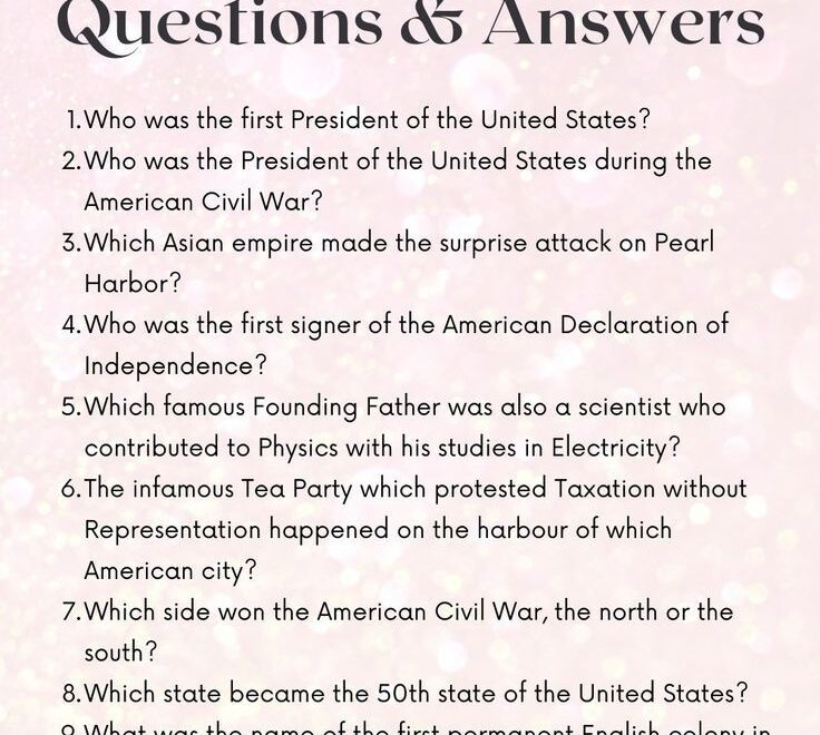40 American History Trivia Questions And Answers