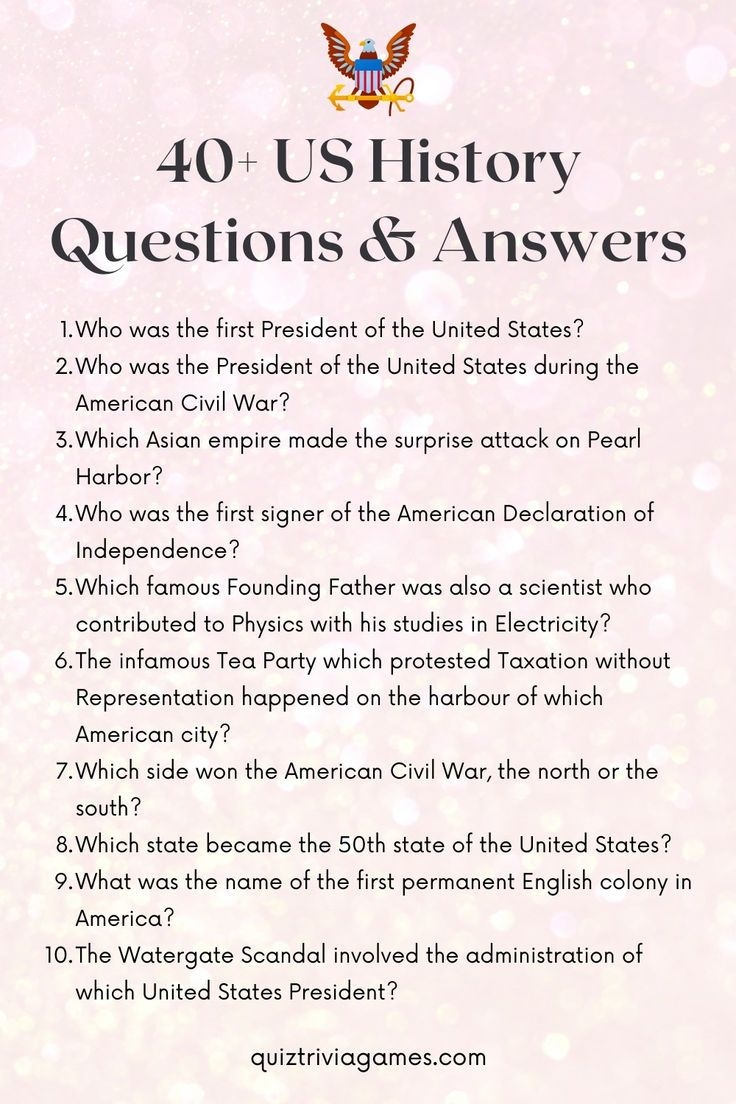 40 American History Trivia Questions And Answers