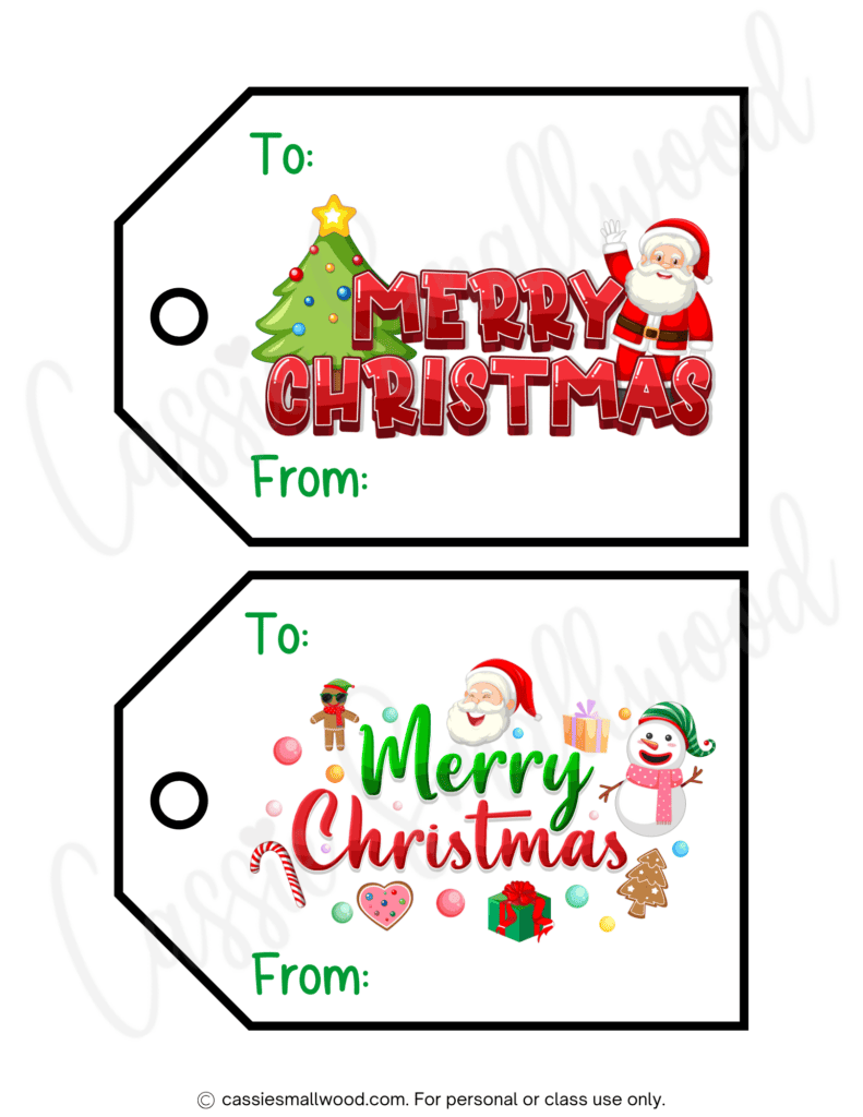 400 CUTEST Printable Christmas Tags Free PDF Cassie Smallwood