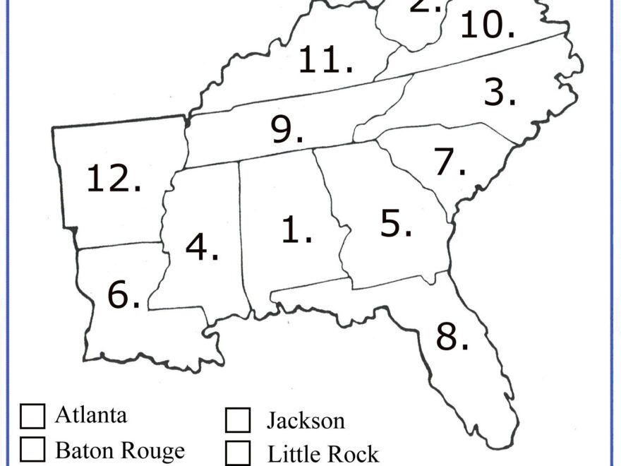 4th Grade Social Studies Southeast Region States