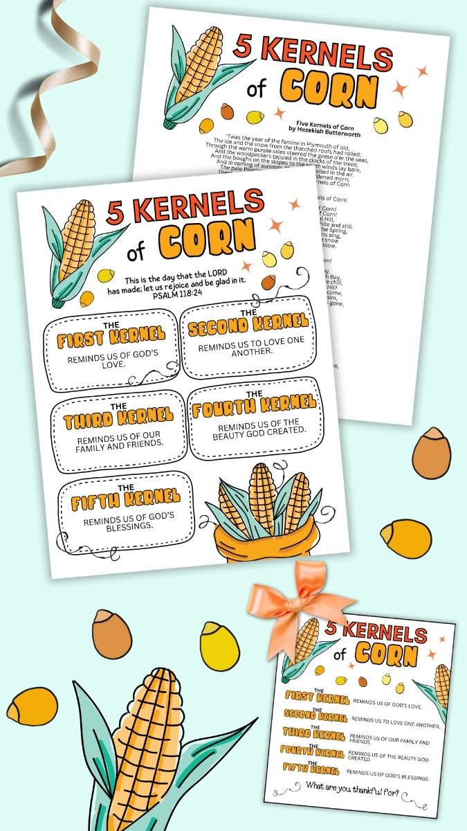 Five Kernels Of Corn Printable