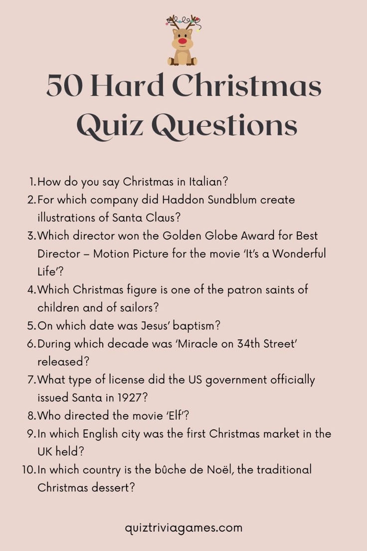 50 Hard Christmas Trivia Questions And Answers