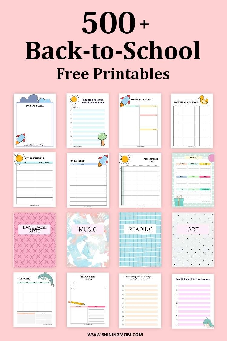 500 Best Back to School Free Printables