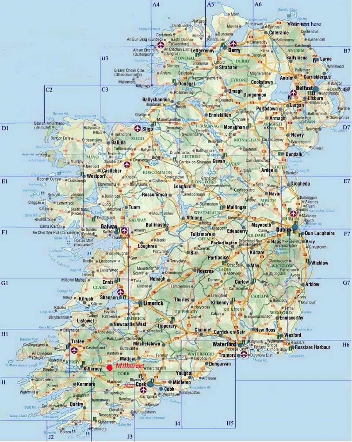 A4 Map Of Ireland Map Of A4 Map Of Ireland Northern Europe Europe 