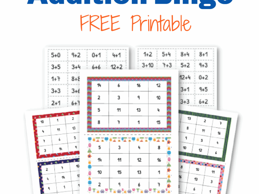 Addition Bingo Math Game free Printable The Activity Mom