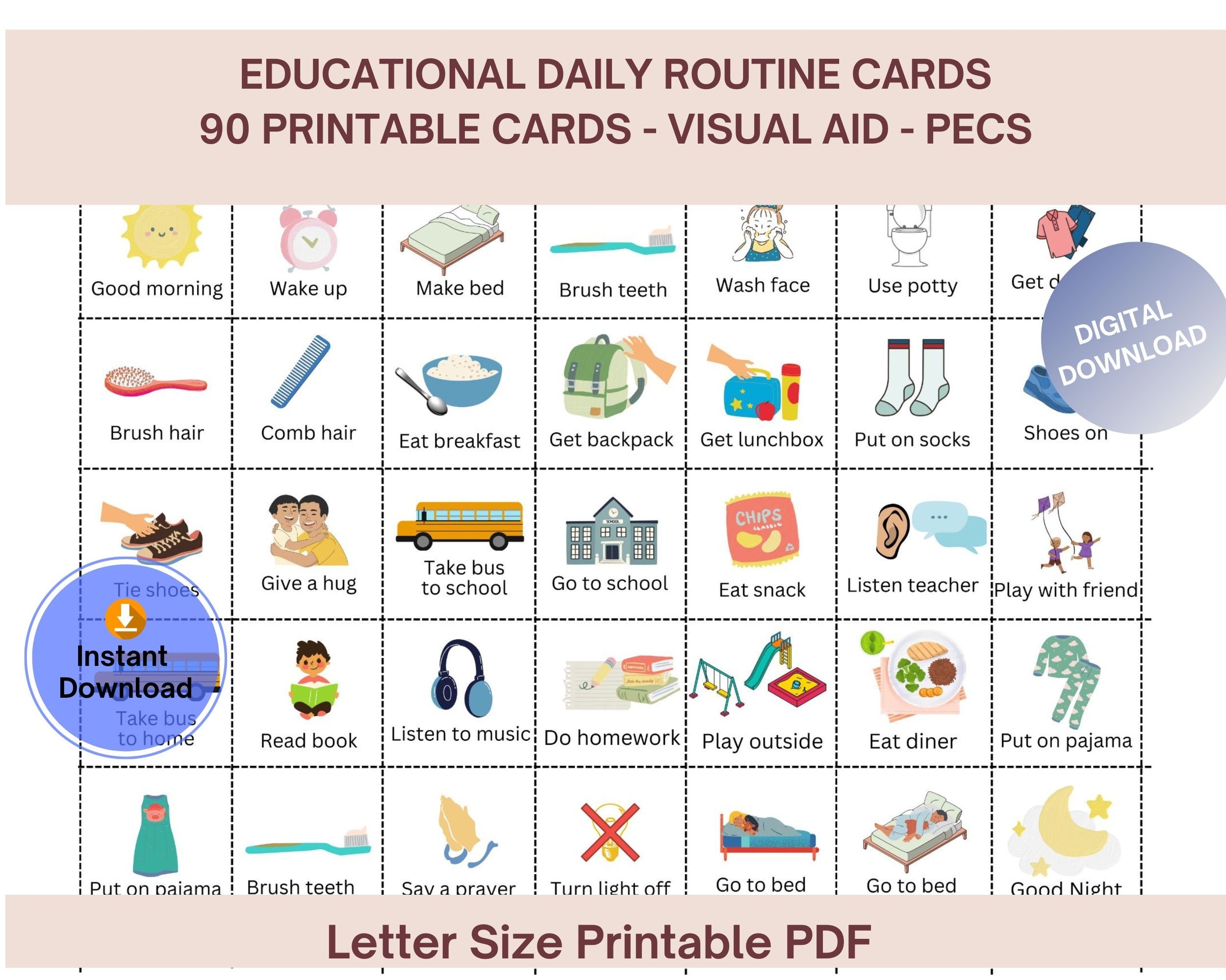 Printable Classroom Schedule Cards And Spd