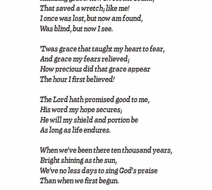 Amazing Grace Lyrics 5 Free PDF Printables Printablee