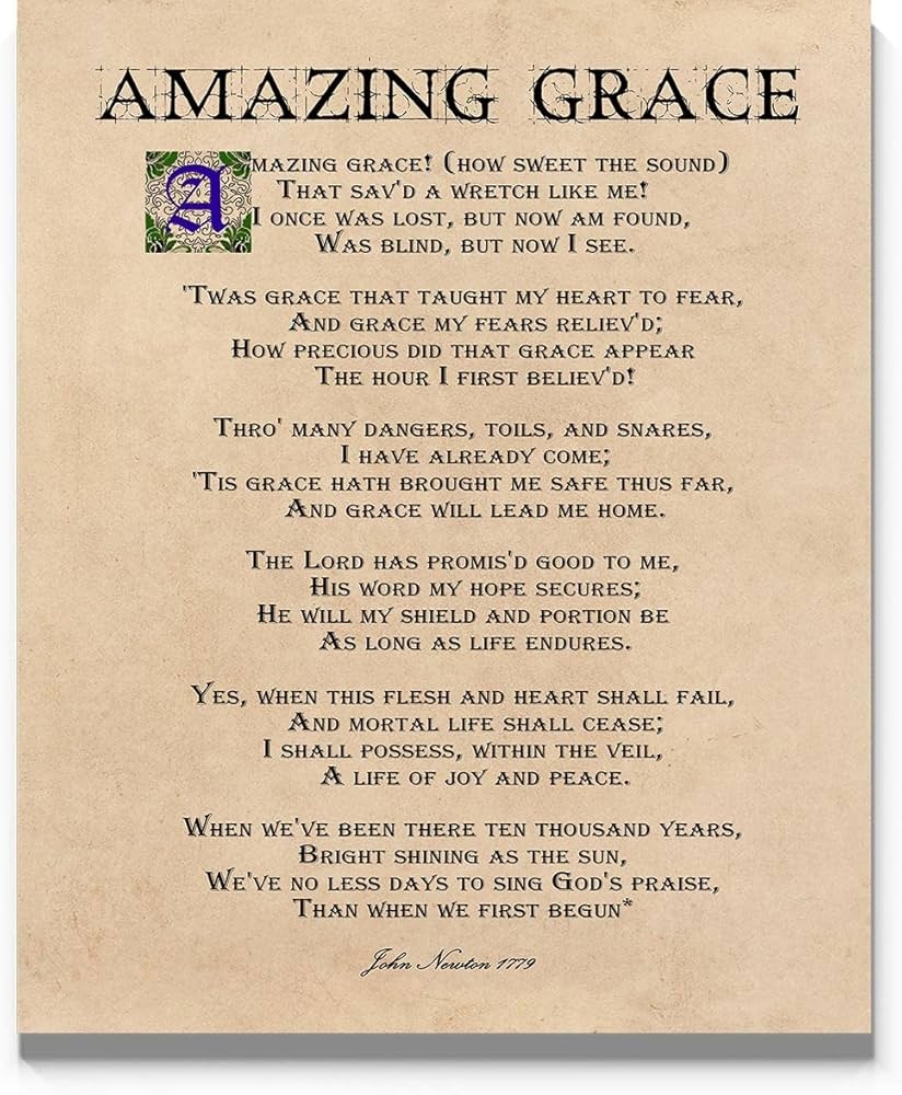 Words To Amazing Grace Printable