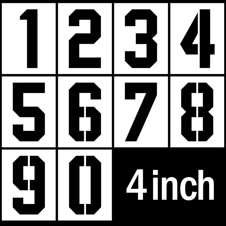 Amazon 4 Inch Reusable Number Stencils Set 0 9 Plastic Stencil Template For Cake Address Number Painting Tools Home Improvement