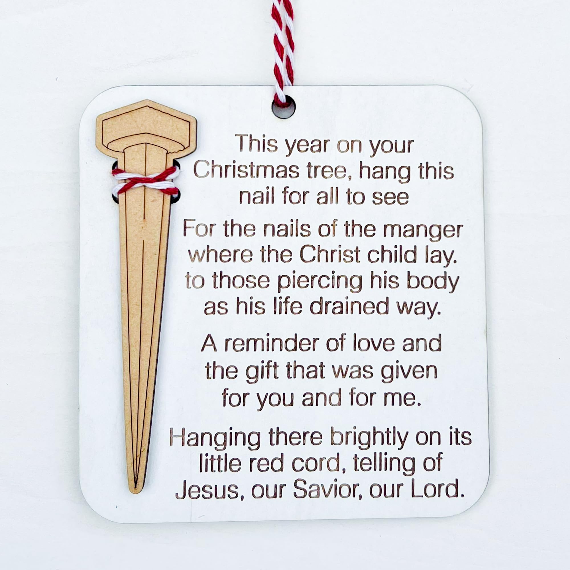 Amazon Christ Nail Symbol Christmas Ornament True Meaning Printed On Both Sides Home Kitchen