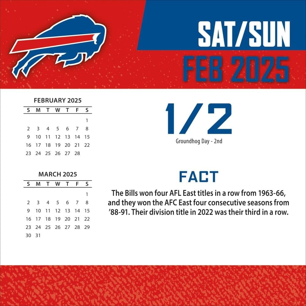 Amazon Turner Sports Buffalo Bills 2025 Box Calendar 25998053031 Sports Outdoors