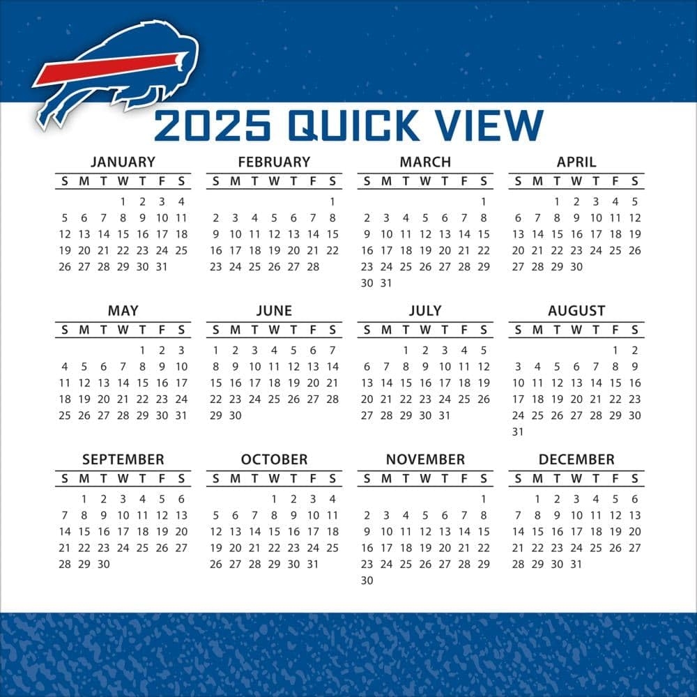 Amazon Turner Sports Buffalo Bills 2025 Box Calendar 25998053031 Sports Outdoors