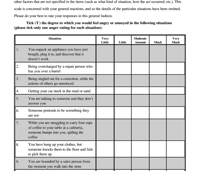 Anger Management Assessment Pdf Fill Online Printable Fillable Blank PdfFiller